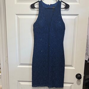 Night Way Collections Navy Lace Mini Dress